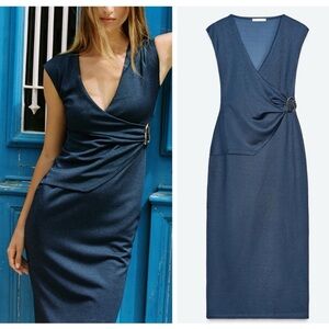 ZARA twill wrap dress